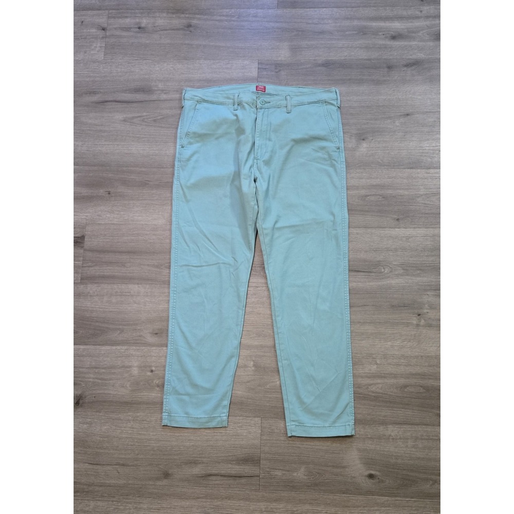 Levis XX Chino Pants Men 38X32 Mint Green Standard Taper Casual Red Tab Stretch
